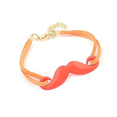Doce Cor Acrílico Bigode Padrão pulseira de corda trançada