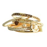 Bracelete de Pele com Pendente em Pérola (6pçP)