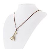 A Torre Eiffel eo Crown Colar Vintage Leather Cord